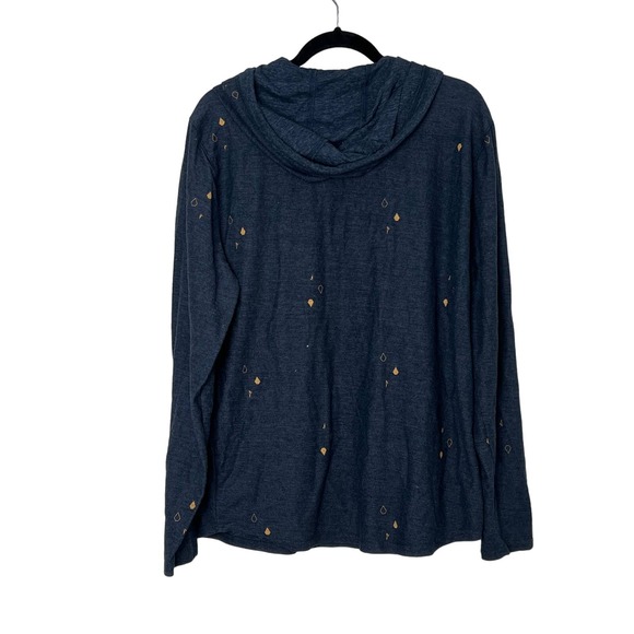 Volcom Blue Yellow Logo Hoodie Pocket Button Pullover - Picture 6 of 6